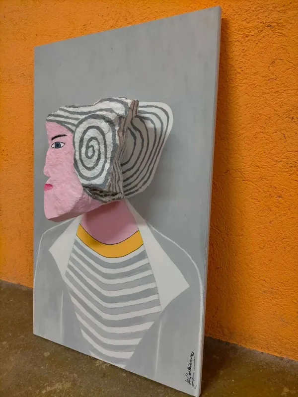 Dama / 
Piedra sobre tabla